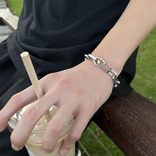 钛钢闪电手链男款潮流百搭高级感