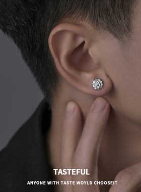 耳钉男士小众设计感圆形耳骨钉高级感冷淡ins风气质时尚女生耳饰