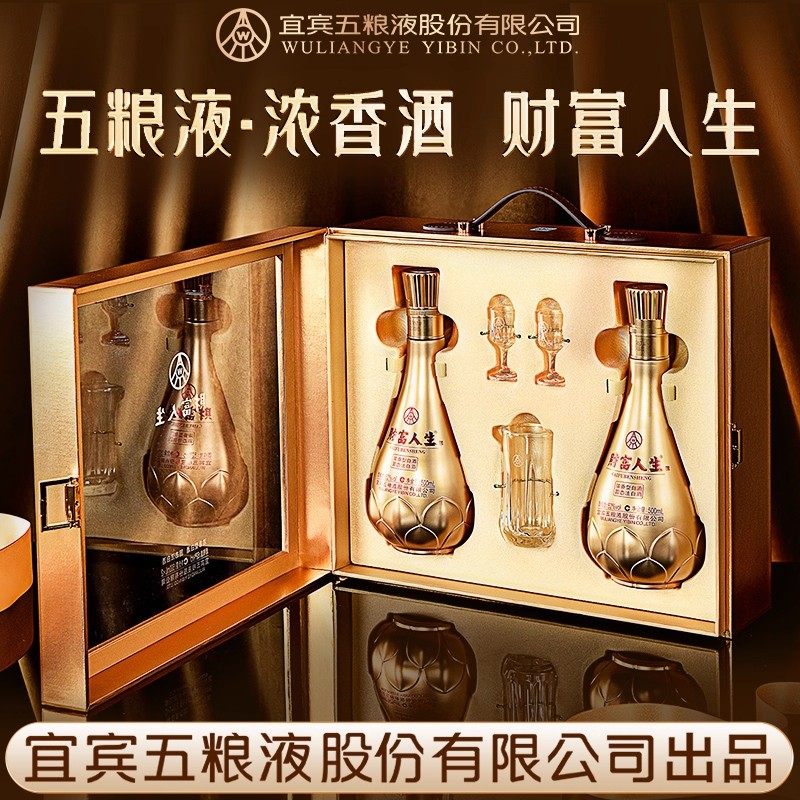【新品发售】财富人生 财运双瓶礼盒52度500ml*2瓶浓香型白酒送礼