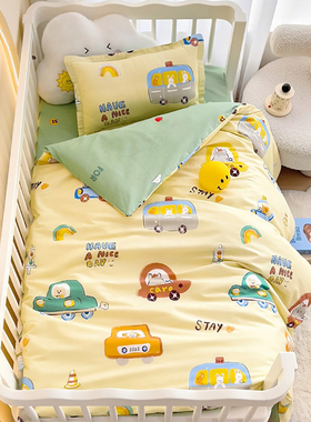 纯棉幼儿园被子三件套午睡棉被六件套全棉被褥床品七件套一包入园