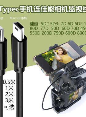DRACO适用于苹果 iPhone16/ 15 Pro Max安卓Typec连mini usb佳能5D36D280D相机低角度监显视屏数据线像素蛋糕