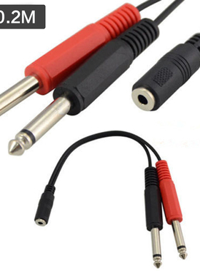 DRACO6.35大二芯左右声道声卡转换音频线icon适用于艾肯声卡连接音响线2/4/6nano micu双6.5公转3.5母外放线