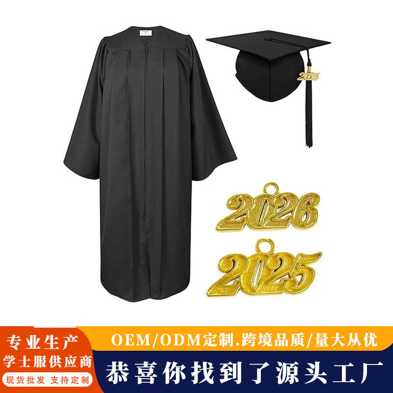 新款2025美国学位学士服班服梭织