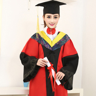 新款导师服学士学位服硕士服大学毕业礼服文科工科服厂家直销