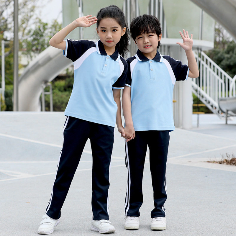 新款毕业照学院风班服中小学生校服两件套装团购短袖夏日校园图片