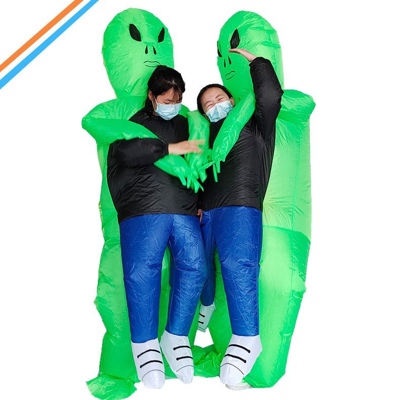 万圣节鬼抱人充气服装ET道具派对