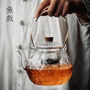 电陶炉套装 玻璃蒸煮茶壶耐高温大容量煮茶器泡茶提梁烧水壶日式