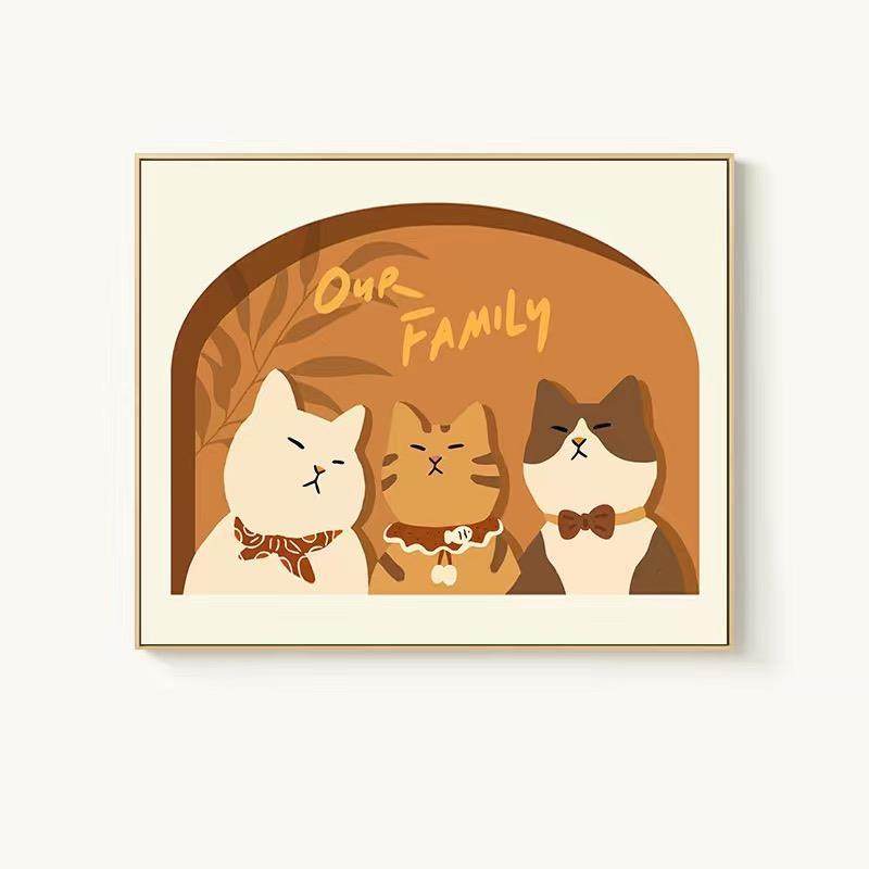 电表箱装饰画遮挡配电源闸盒总开关强弱电箱ins风网红猫咪小挂画