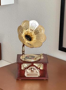 复古留声机音乐盒八音盒送女朋友生日新年520礼物卧室桌面摆件