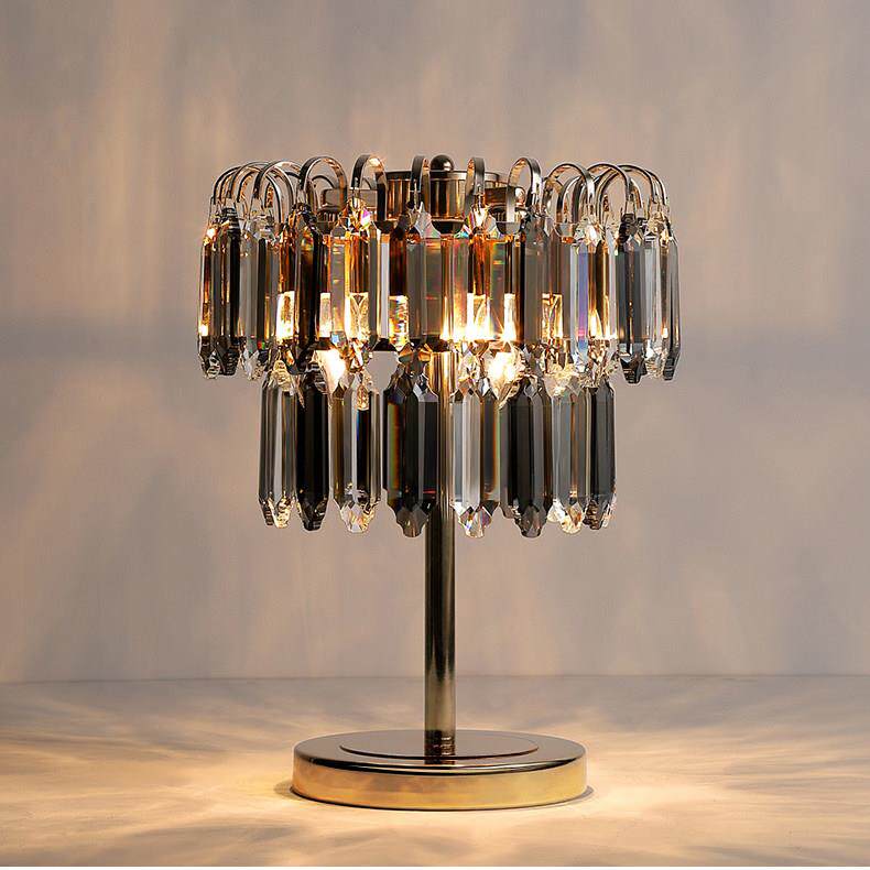 水晶台灯床头灯婚房长明灯浪漫轻奢高级感主卧室灯法式后现代灯具