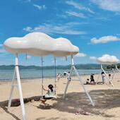 云朵秋千网红不锈钢吊椅户外公园多人摇椅大型无动力游乐设施定制