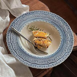 泽滕家西餐盘子陶瓷牛排草帽义大利面 面深碟沙拉蔬菜碗公新款法