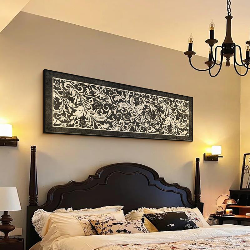 卧室画 画主卧挂画 画中古床头墙壁装饰画 画横幅覆古艺术法式房