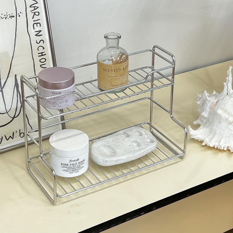 多功能不锈钢置物架家用厨房卫生间双层收纳架储物架沥水架调料架