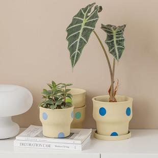 简约创意个性 大口径透气水泥花盆网红绿植盆栽绿萝多肉花器花盆