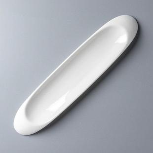 创意陶瓷牛肉丸盘子虾滑盘火锅店餐具寿司盘长条摆盘秋刀鱼盘餐具