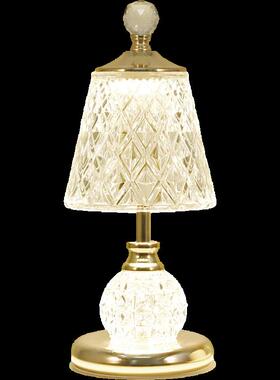 joico瑞士水晶台灯卧室轻奢充电床头灯卧室水晶台灯奢华