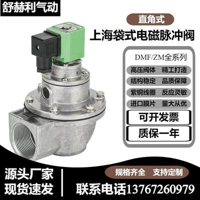 上海袋式电磁脉冲阀布袋DMF-Z-25/1/1.5/2.5寸淹没直角式除尘器