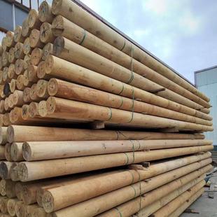 杉木圆柱自建房屋顶房梁横梁檩条樟子松凉亭户外碳化防腐木立柱