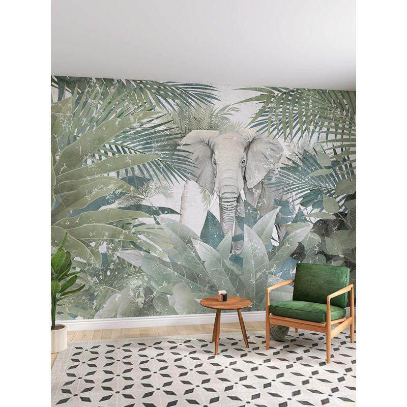 南洋风热带丛林壁画电视背景墙壁纸客厅沙发壁布装饰卧室自粘墙布