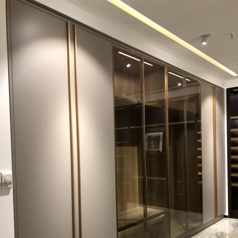 VIFA威法同款进口五金F4星板材灯光绒面咖衣柜全屋定制衣帽间平替