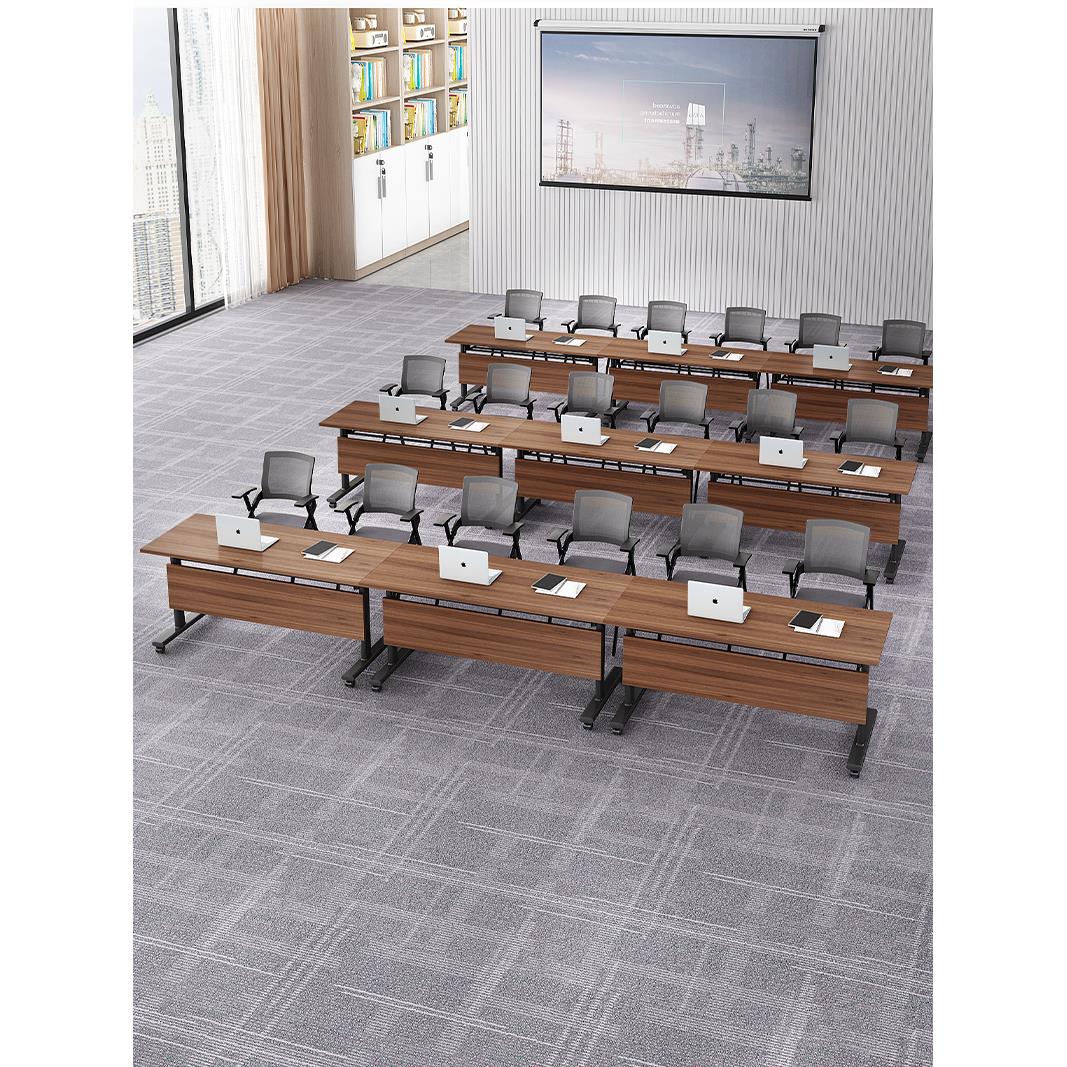 折叠会议桌可移动拼接长条桌简易带轮多功能办公桌培训课桌椅组合