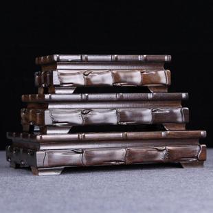 黑檀木底座实木雕刻工艺品摆件底座长方形石头花盆佛像底座木托架