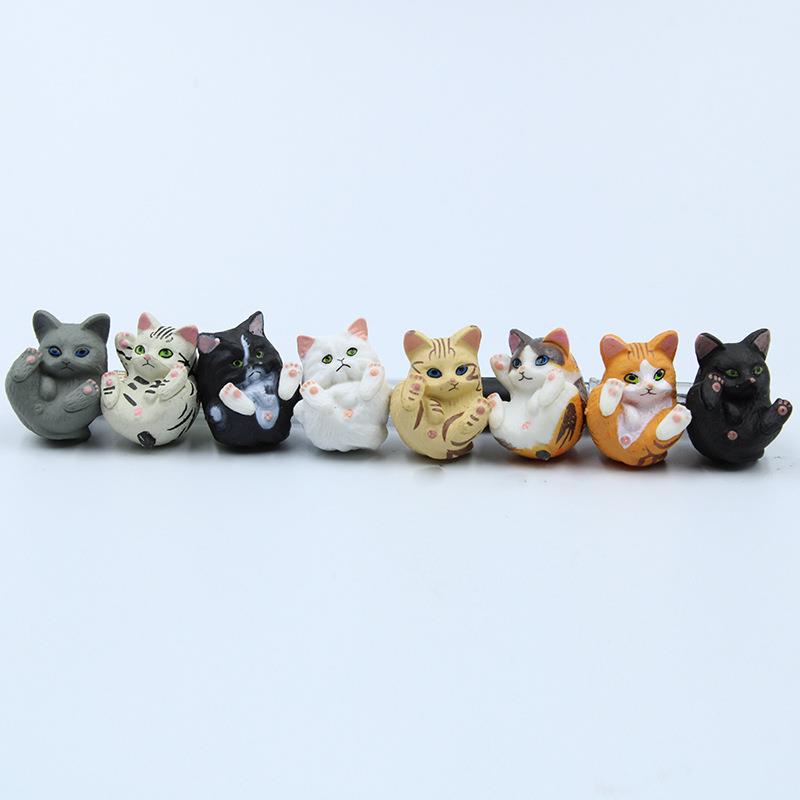 轻奢猫咪摆件迷你饰品捂菊猫手办可爱装饰微景观搭配扭蛋挂件挂饰