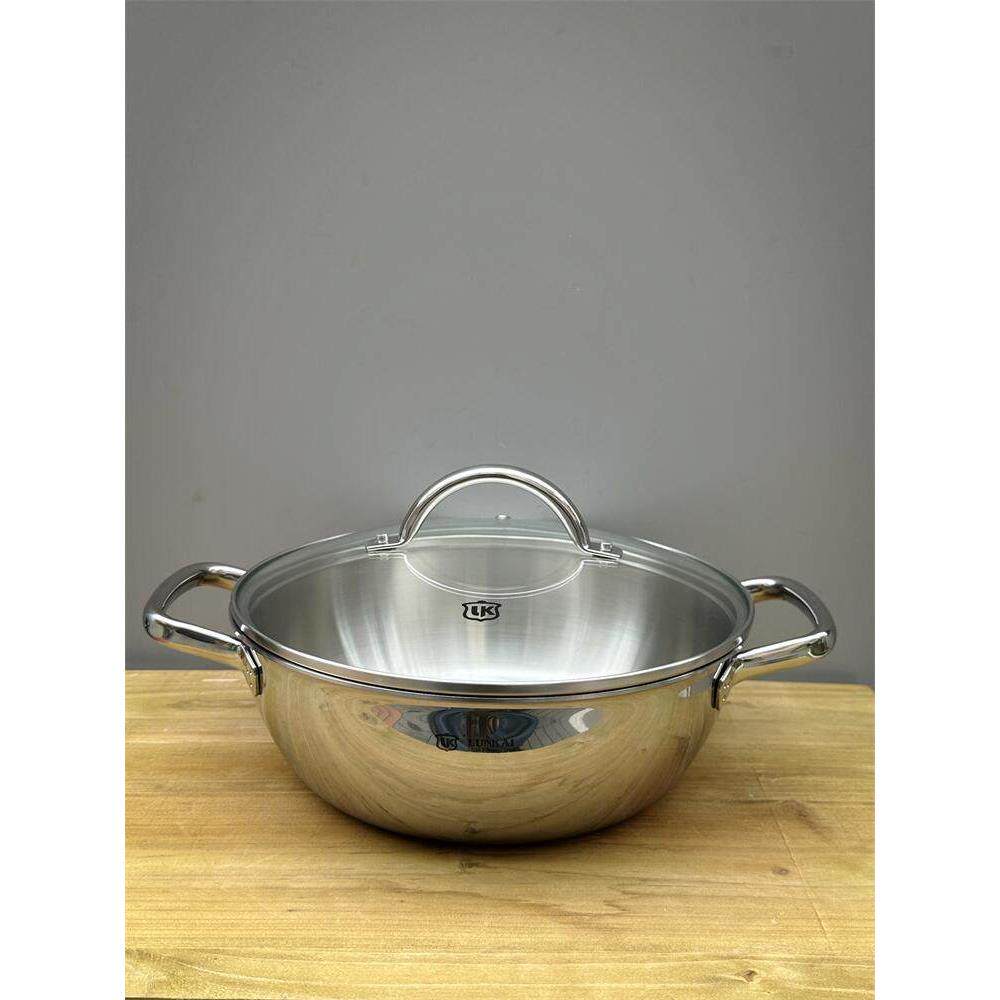 304不锈钢双耳家用小奶锅宝宝辅食锅不粘锅煮面汤锅电磁炉泡面小