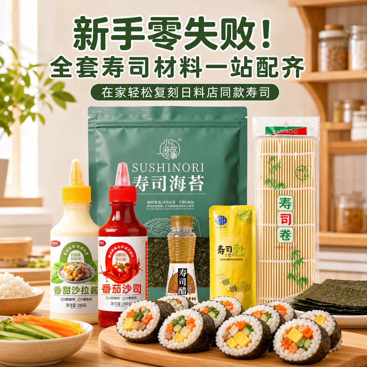 寿司店用大片装海苔全套材料