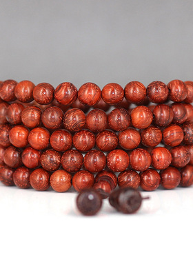 巴西红花梨顶珠葫芦款手链0.8*108颗 老料猫眼紫檀木佛珠手串代发