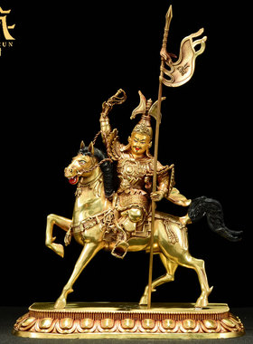 藏村全鎏金《格萨尔王》精工铜雕室内家用铜佛像家居装饰桌面摆件