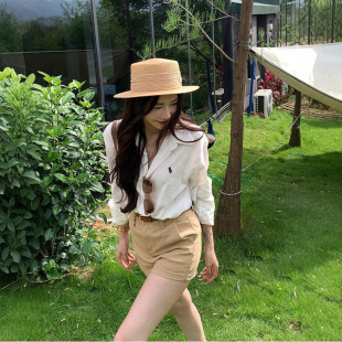 高腰宽松阔腿热裤 李李服饰夏日老钱风休闲牛仔短裤 女2026新款