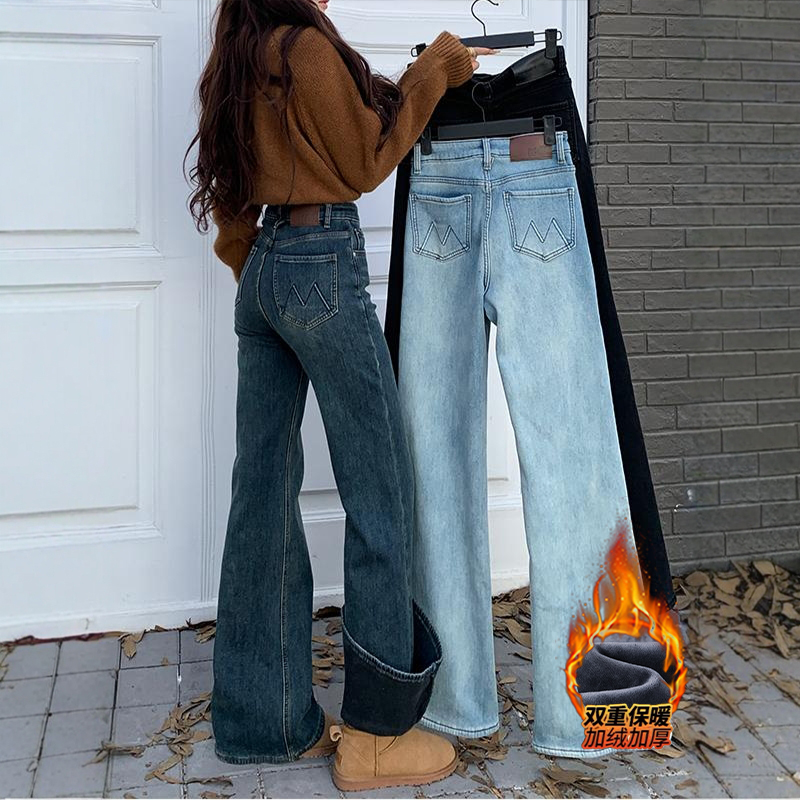 不贴腿刺绣微喇牛仔裤女2025夏季