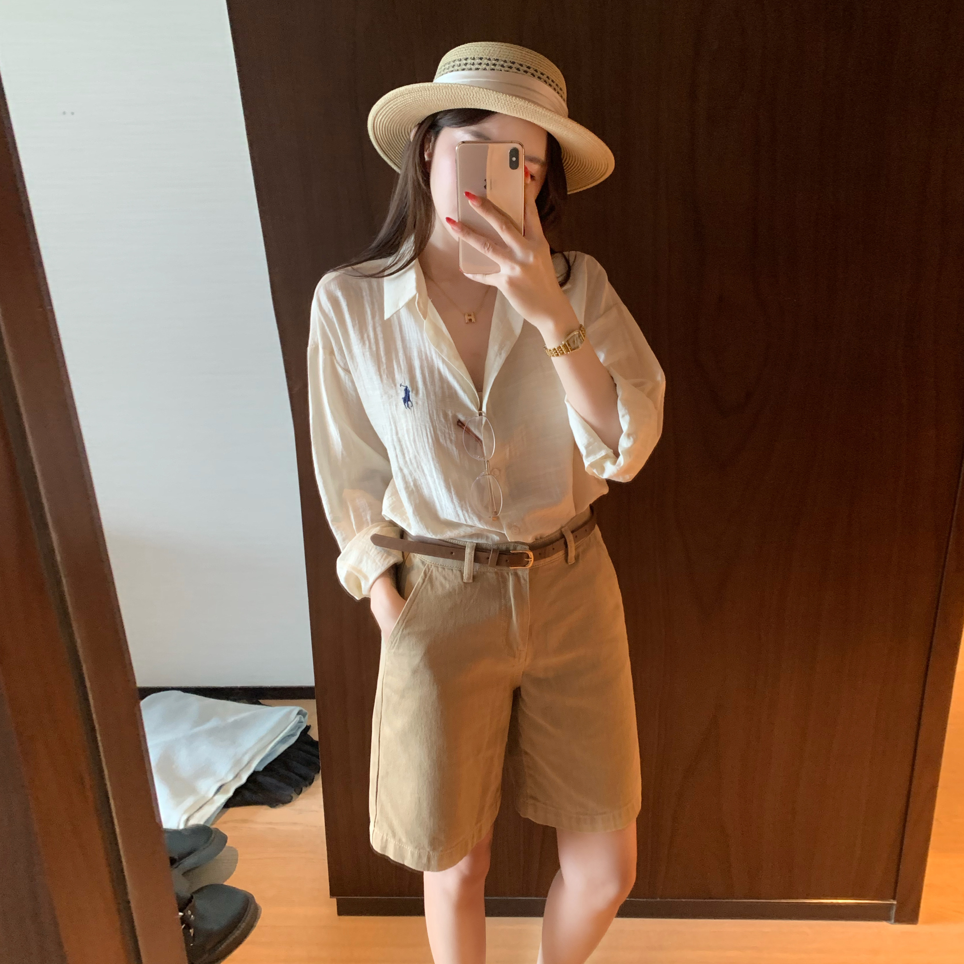 老钱风阔腿五分牛仔裤女夏百搭图片