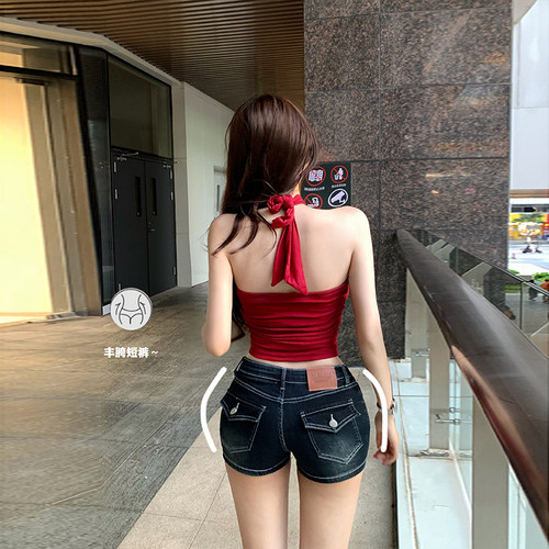 李李服饰美式辣妹风低腰丰胯牛仔短裤女2026夏季弹力性感包臀短裤