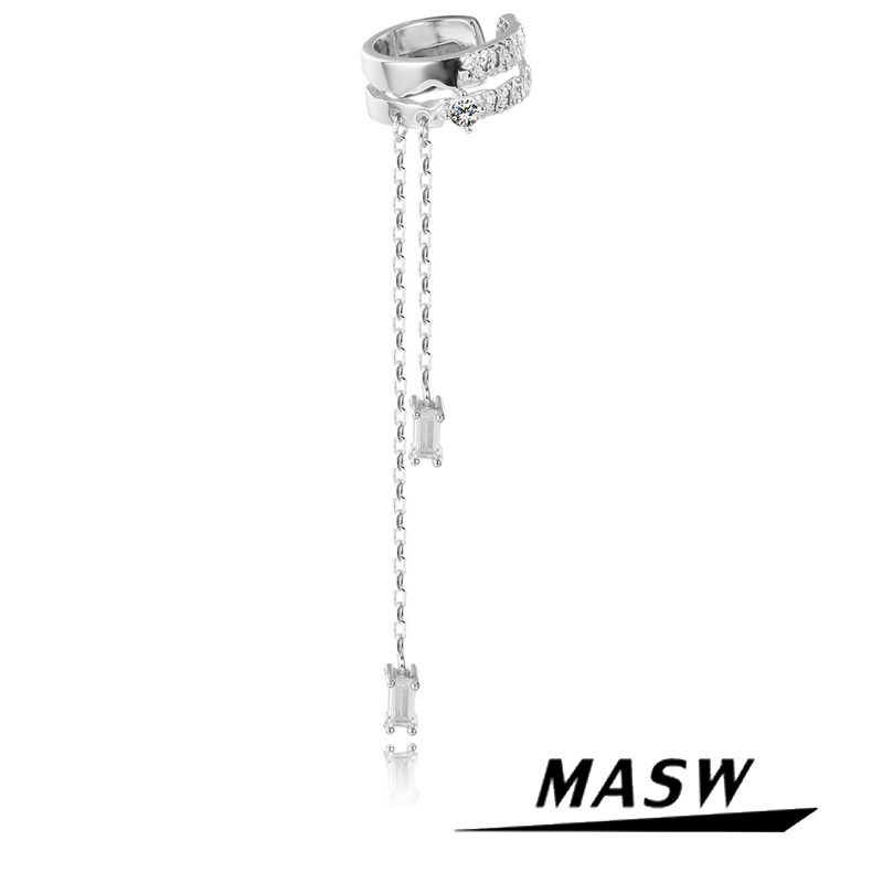 MASW麻秀耳骨夹镶钻S925银