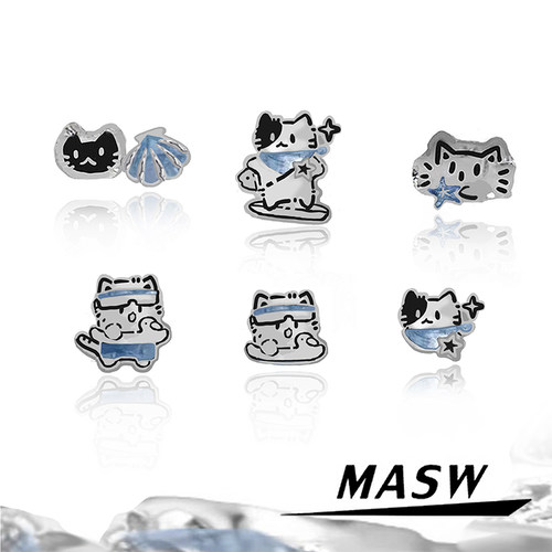 MASW麻秀925银针可爱小巧耳钉