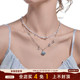 MASW麻秀原创设计海域密语清冷海蓝贝壳项链双层芒星串珠锁骨链新