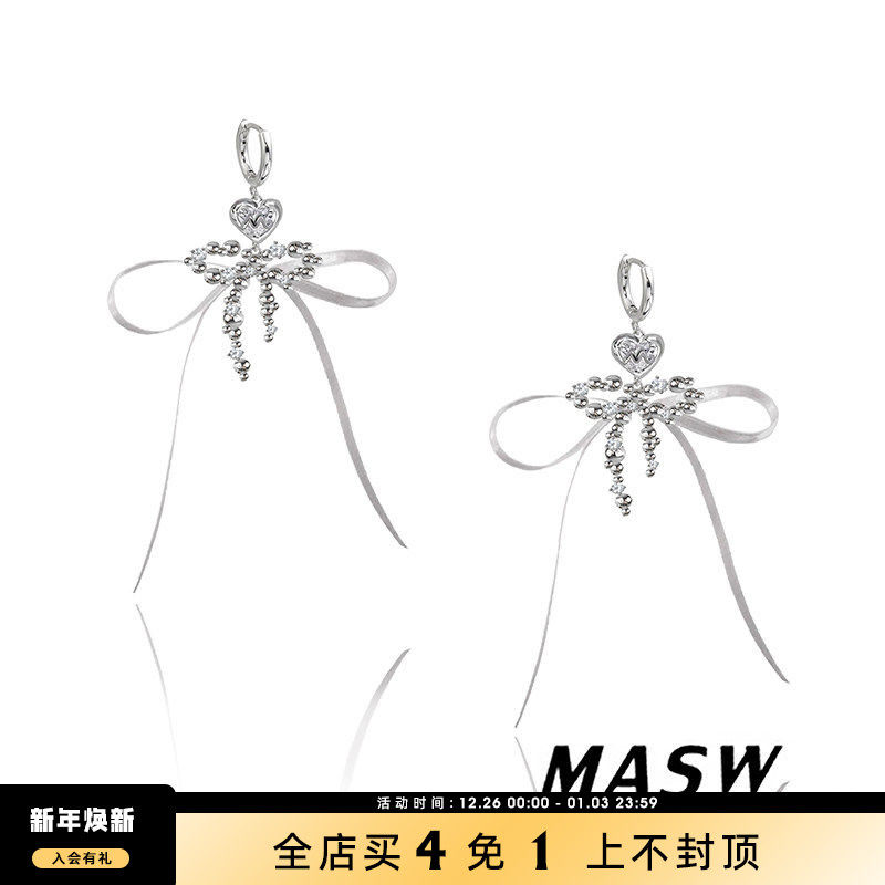 MASW芭蕾少女心蝴蝶结仙气耳环