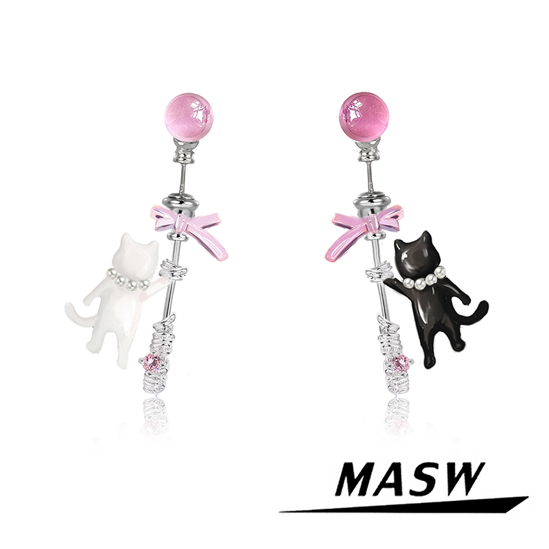 MASW麻秀原创气球猫耳环甜美少女