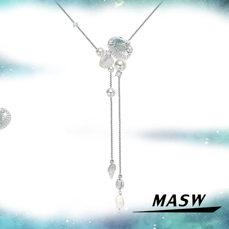 MASW麻秀海域密语贝壳珍珠项链图片