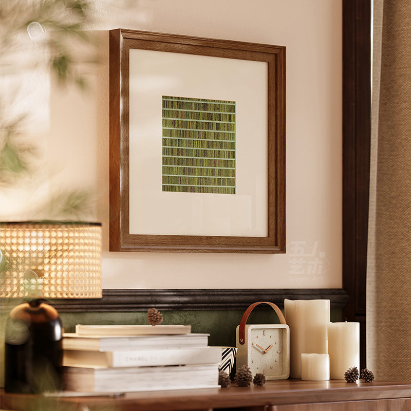 中古风软装客厅沙发背景墙装饰画