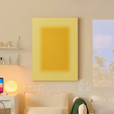 法油风客厅背景墙饰奶画多7586巴式胺色块餐厅壁画小装众极简卧室