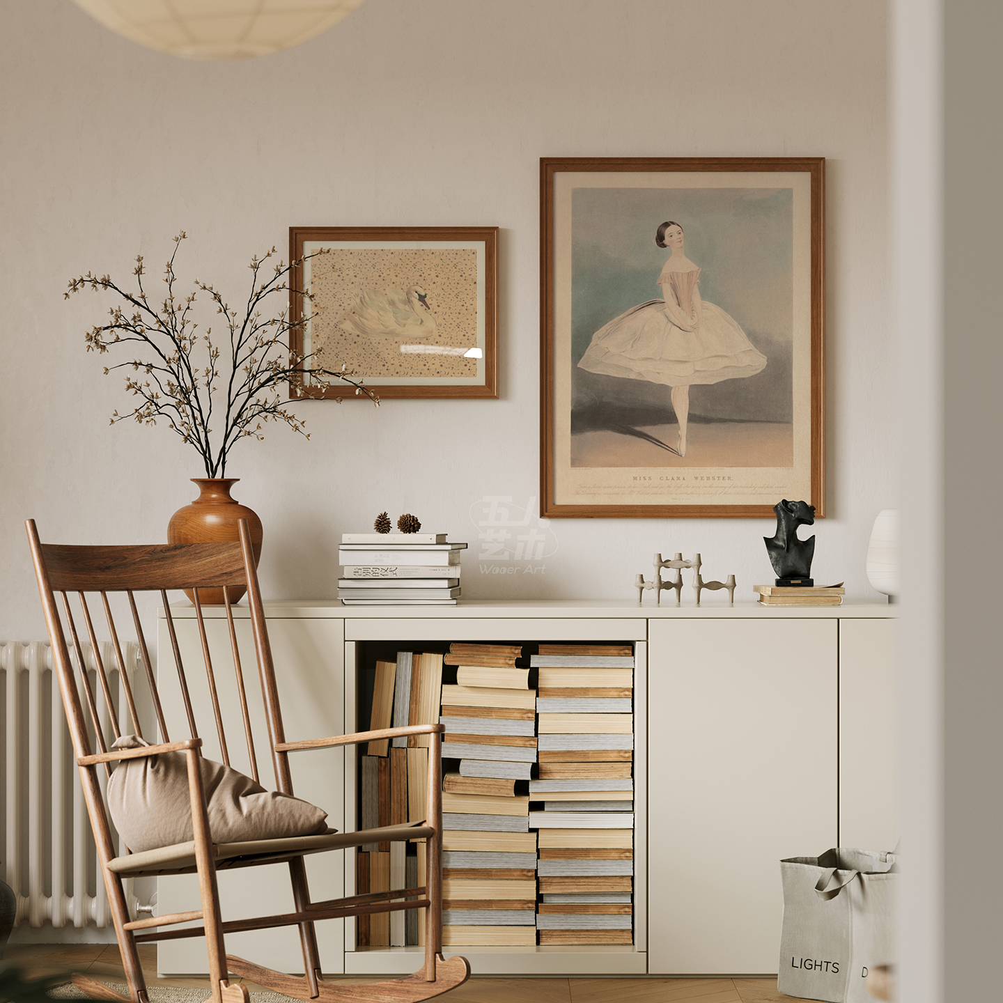 翩翩起舞》南法风复古客厅装饰画中古风玄关挂画组合小众艺术壁画图片