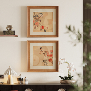 花鸟映春》宋代美学餐厅装饰画中古风客厅组合挂画玄关柜花鸟壁画