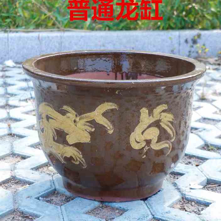 龙缸花盆 沙缸盆 户外花盆 大型铁树盆 大型室外植物盆景花盆圆形