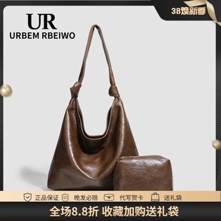 UR包包女秋冬韩国小众托特包棕色美拉德风腋下包单肩通勤子母包