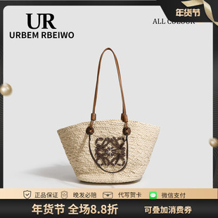 UR包包女夏旅游海边度假沙滩包小众草编包大容量手提单肩编织包