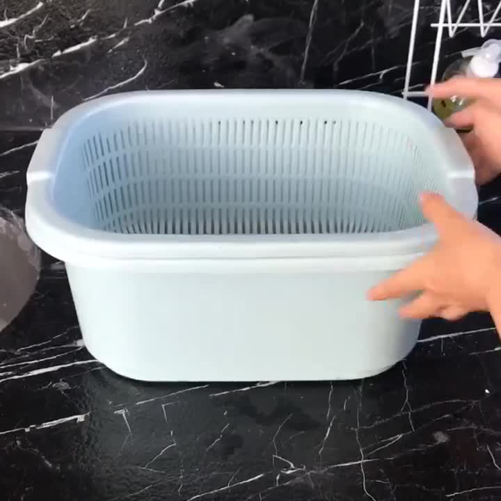 厨房双层沥水篮收纳筐家